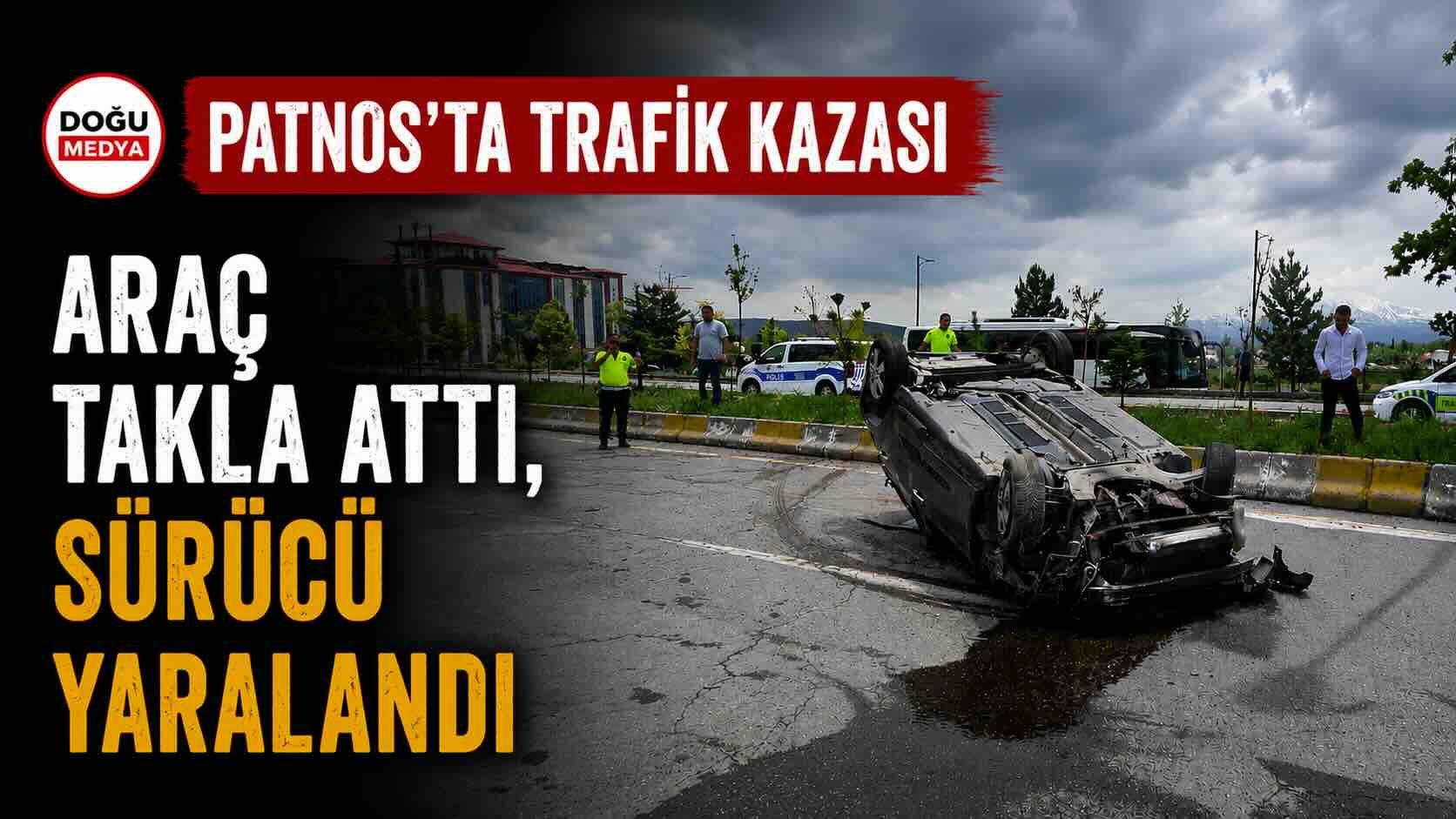 Patnos’ta Trafik Kazası: Araç Takla Attı, Sürücü Yaralandı