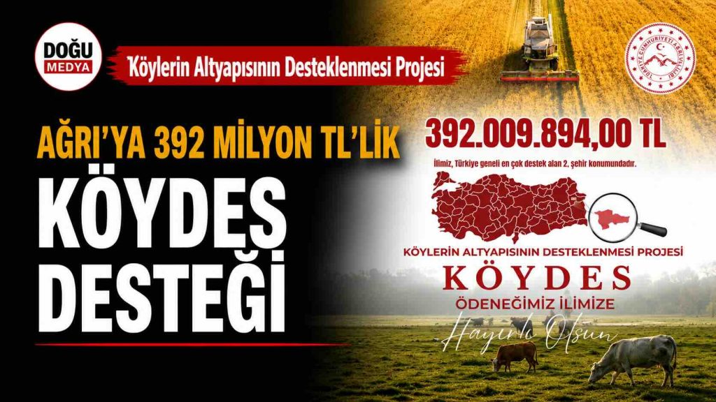 Ağrı’ya 392 Milyon TL’lik KÖYDES Desteği