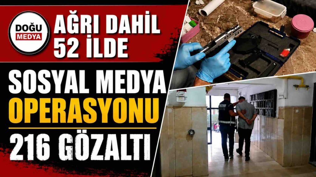 Ağrı Dahil 52 İlde Sosyal Medya Operasyonu 216 Gözaltı