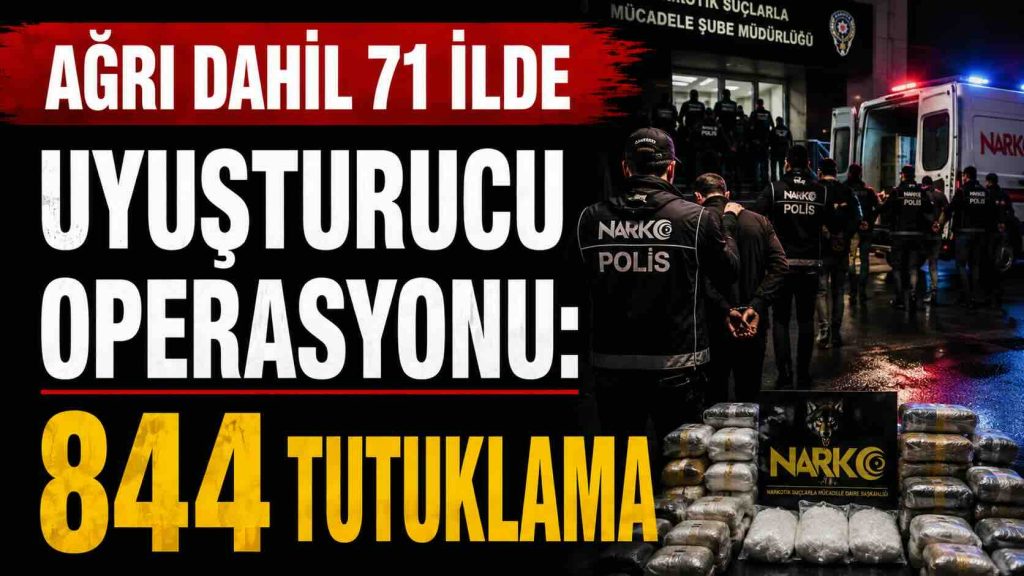 Ağrı Dahil 71 İlde Uyuşturucu Operasyonu: 844 Tutuklama