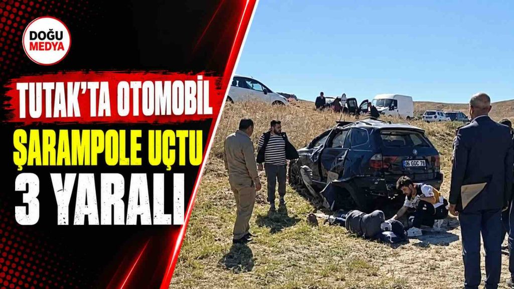 Tutak’ta Otomobil Şarampole Uçtu: 3 Yaralı